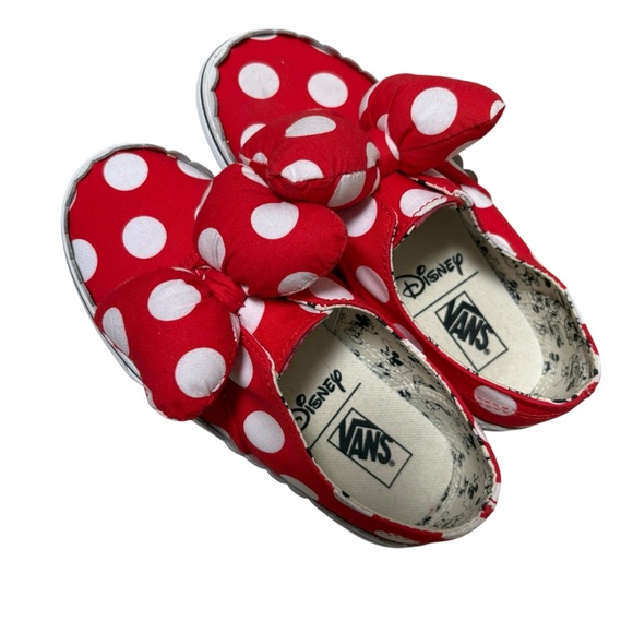 Vans x Disney Minnie Mouse Authentic Bow Sneakers Red White - Picture 6 of 10